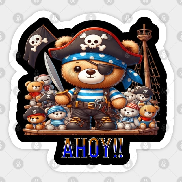 Pirate teddy bear Sticker by Out of the world